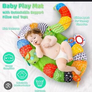 Colorful Baby Play Mat with Detachable Pillow and Toys Nwot